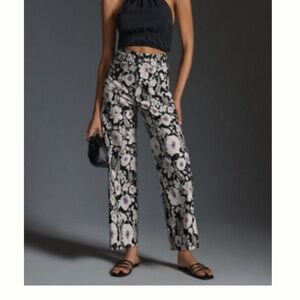 🌿 Anthropologie Maeve Colette Cropped Wide-Leg Trousers: Magic Fabric Edition